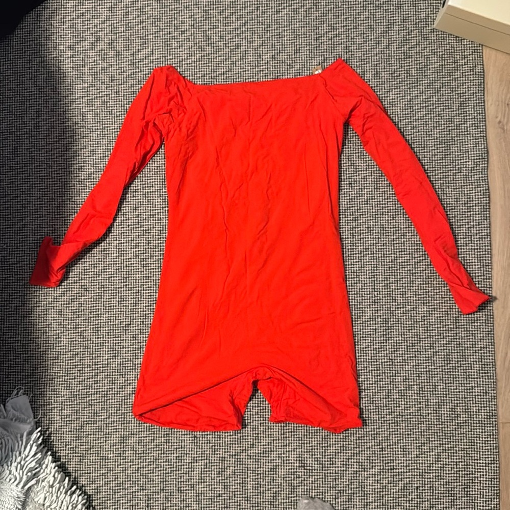 FITS EVERYBODY PICOT OFF THE SHOULDER ONESIE | RUBY